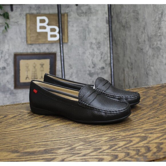 NWT Marc Joseph New York Womens Lexington Loafers Slip On Black Grainy 8.5M - Picture 2 of 8